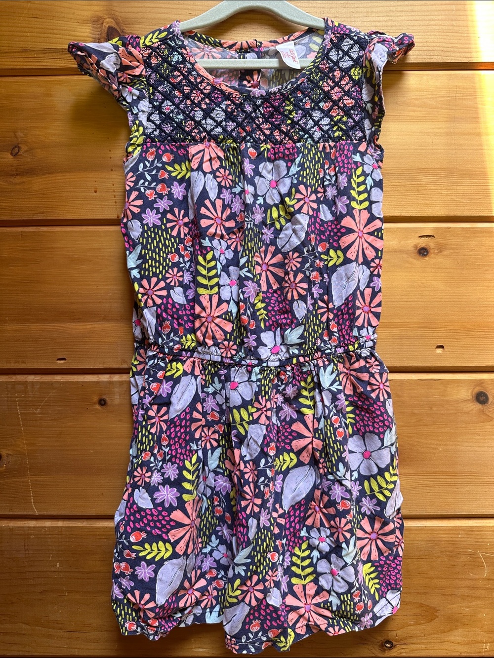 Catt and Jack floral cap sleeve button back dress size 6